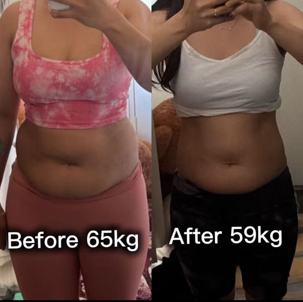 Client before and after: 6 kg lost in 12 weeks